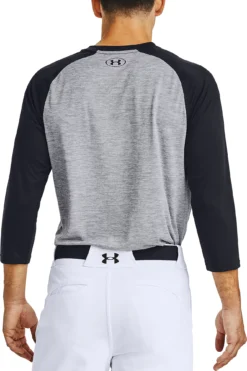 Under Armour Men's Utility 3/4 Sleeve Shirt -Rawlings Baseball Shop 1358776 035 CharcoalHthrGreyBlack MODBCK