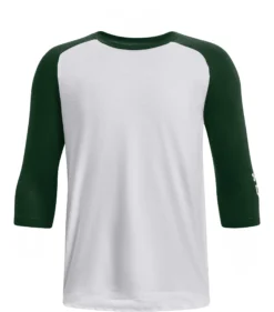 Under Armour Youth Classic 3/4 Sleeve Baseball Shirt -Rawlings Baseball Shop 1375661 301 WhiteForestGreen FRT
