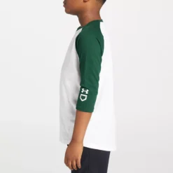 Under Armour Youth Classic 3/4 Sleeve Baseball Shirt -Rawlings Baseball Shop 1375661 301 WhiteForestGreen MODSDE