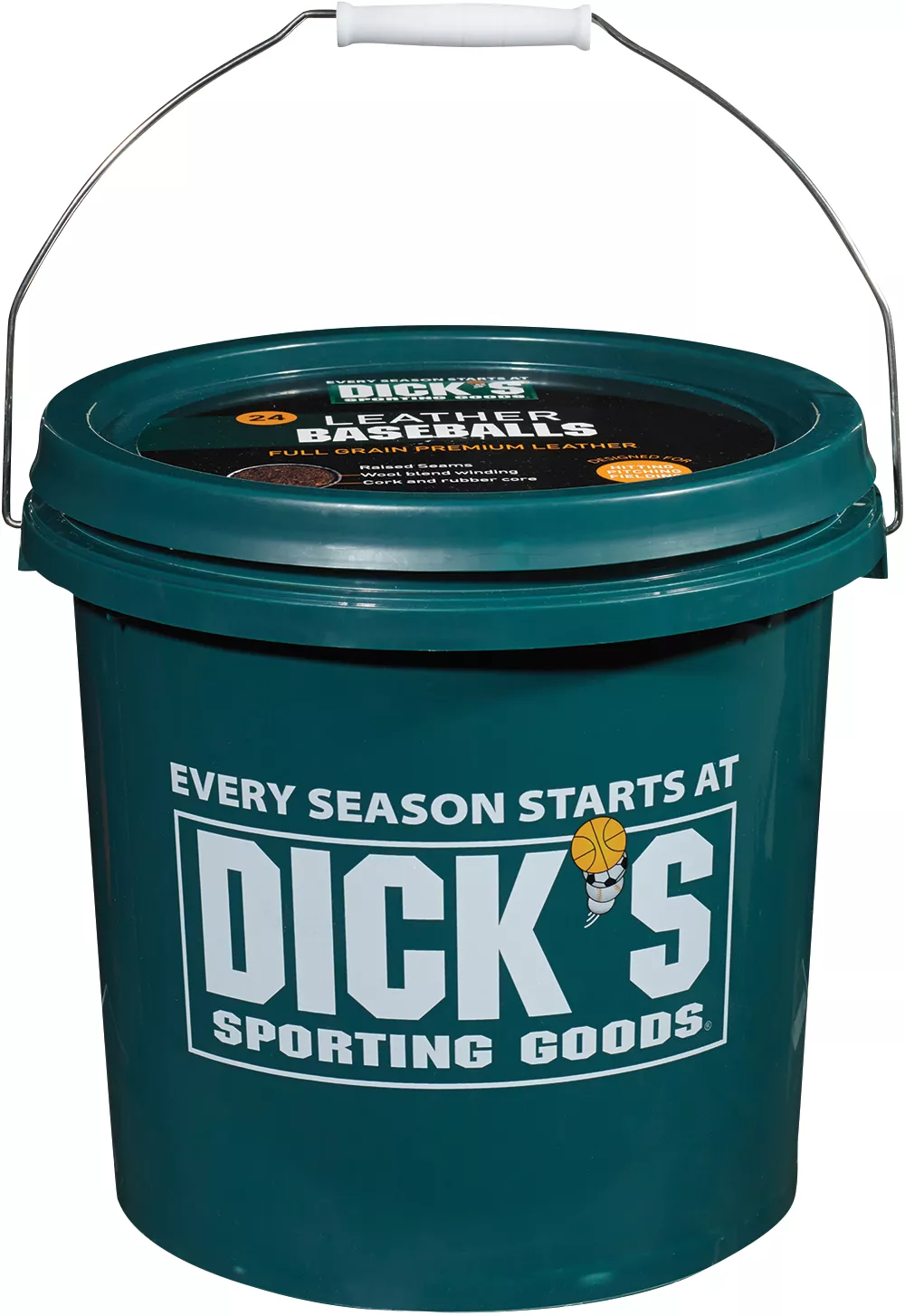 DICK'S Sporting Goods Bucket Of 24 Leather Baseballs 1 DICK'S Sporting Goods Bucket Of 24 Leather Baseballs
