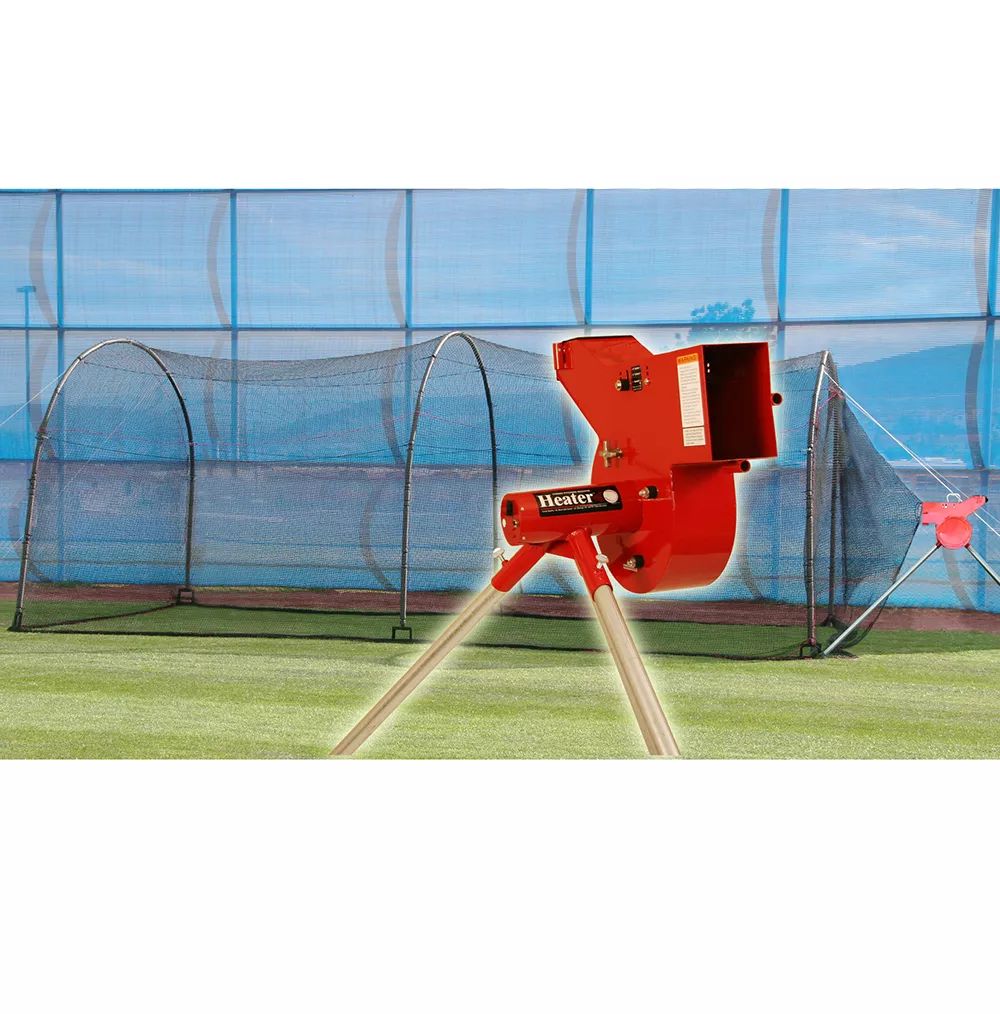 Heater Combo Pitching Machine & Xtender 24' Batting Cage 1 Heater Combo Pitching Machine & Xtender 24' Batting Cage