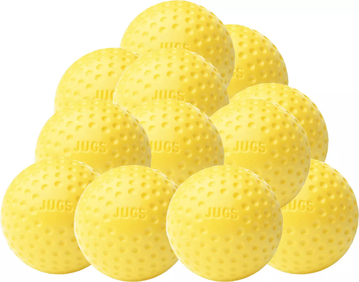 Jugs Sting-Free Dimpled Yellow Baseballs - 12 Pack 1 Jugs Sting-Free Dimpled Yellow Baseballs - 12 Pack