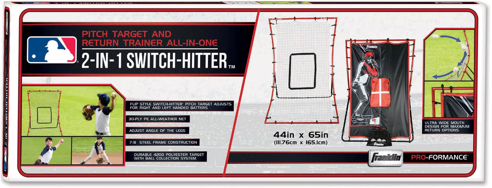 Franklin MLB 65” 2-in-1 Switch-Hitter Flyback Return Trainer 2 Franklin MLB 65” 2-in-1 Switch-Hitter Flyback Return Trainer - Image 2