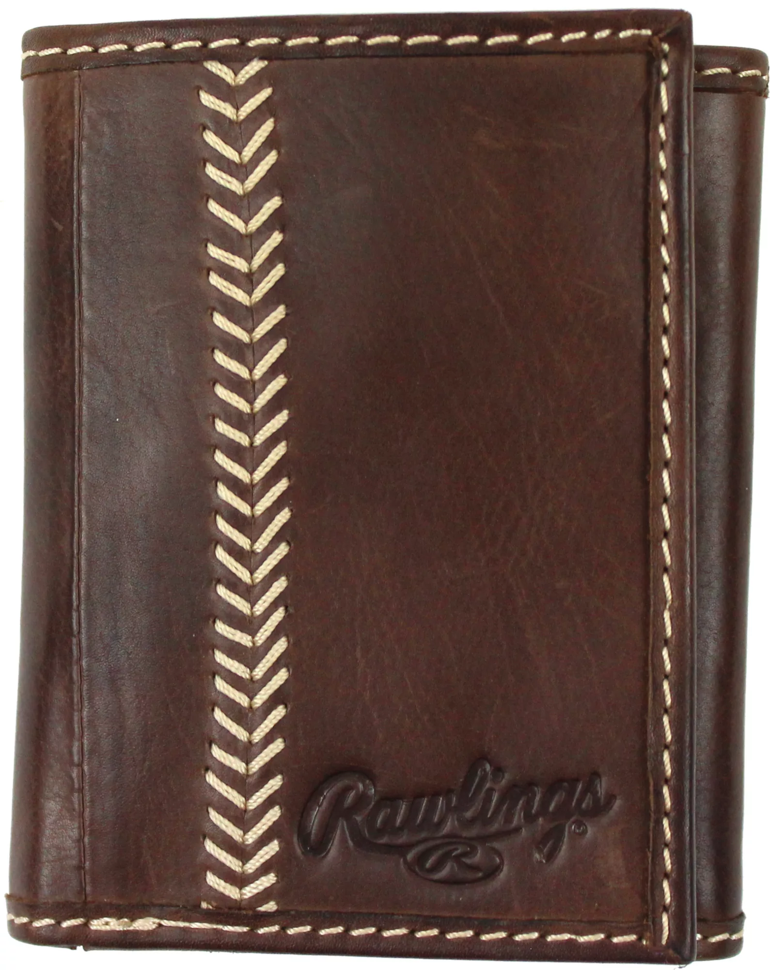 Rawlings Baseball Stitch Leather Trifold Wallet 1 Rawlings Baseball Stitch Leather Trifold Wallet