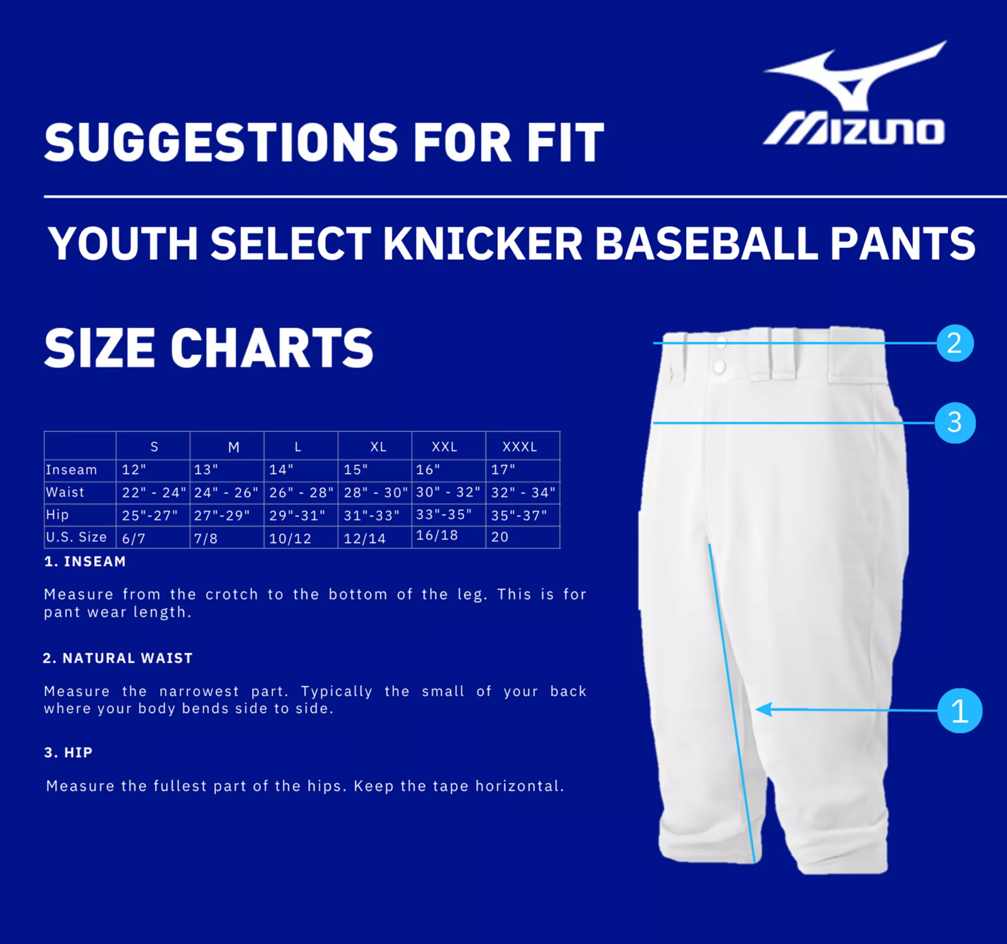 Mizuno Boys' Select Knicker Baseball Pants 2 Mizuno Boys' Select Knicker Baseball Pants - Image 2
