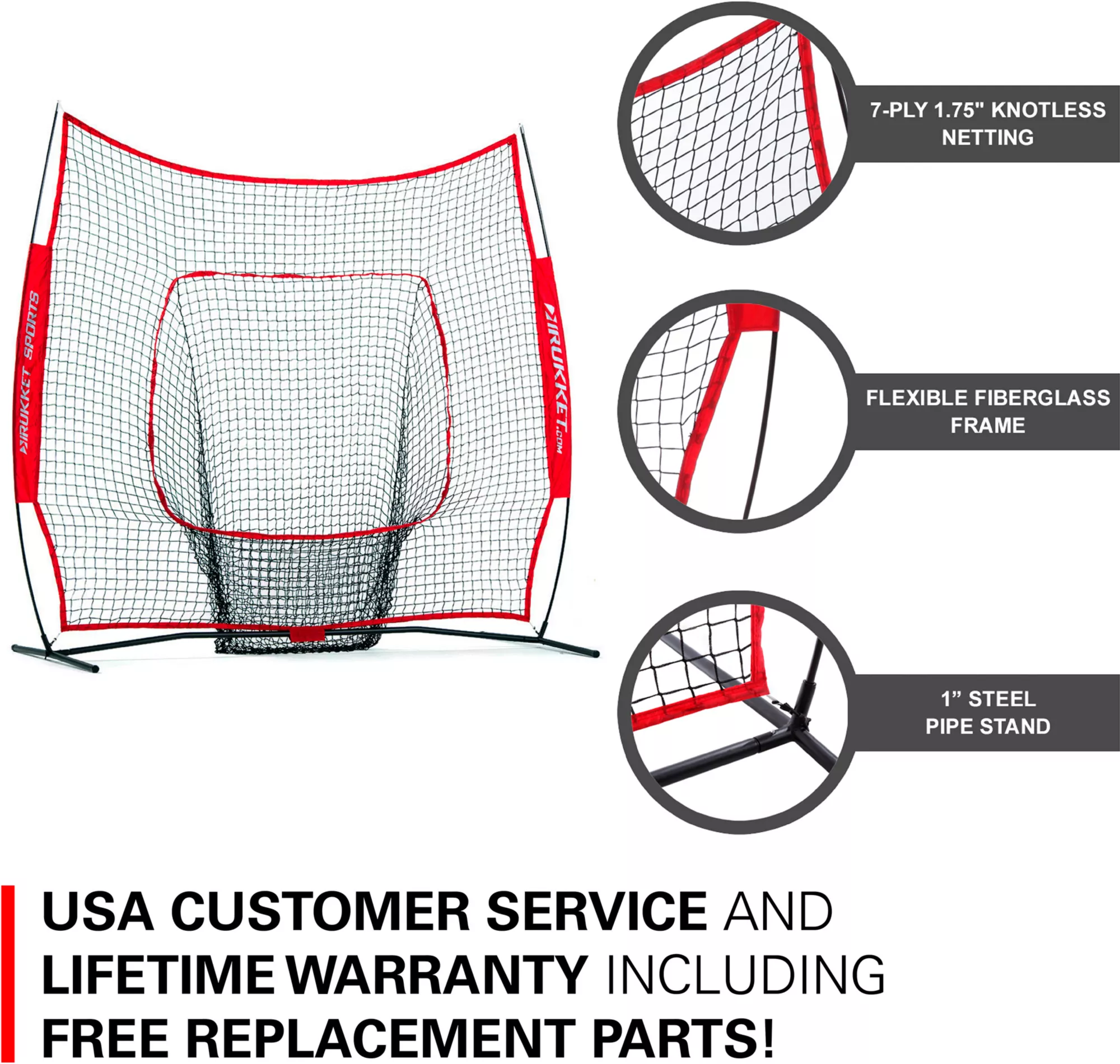 Rukket Sports 7' X 7' Original Sock It! Baseball/Softball Net 3 Rukket Sports 7' X 7' Original Sock It! Baseball/Softball Net - Image 3