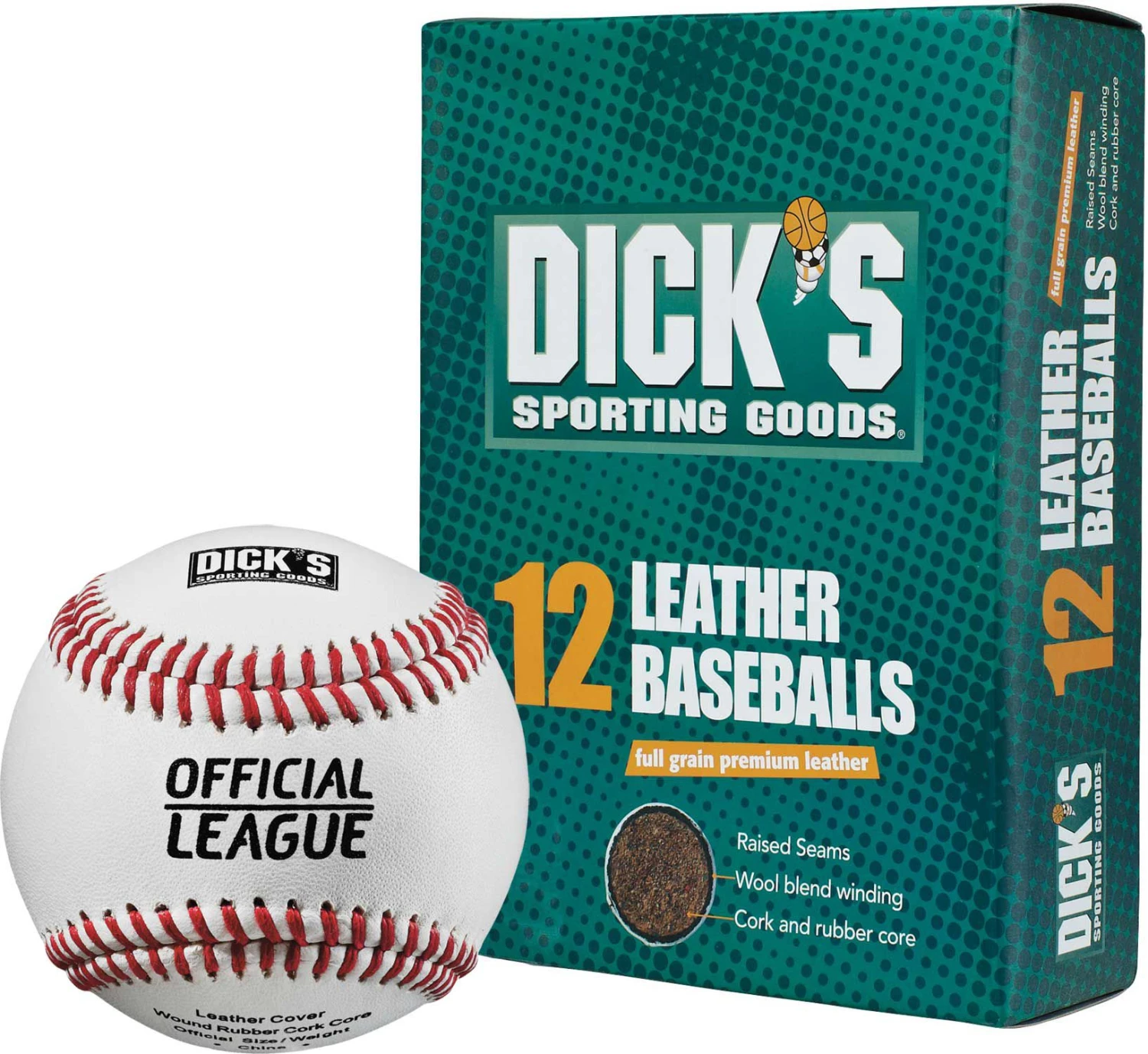 DICK'S Sporting Goods Leather Baseballs - 12 Pack 2 DICK'S Sporting Goods Leather Baseballs - 12 Pack - Image 2