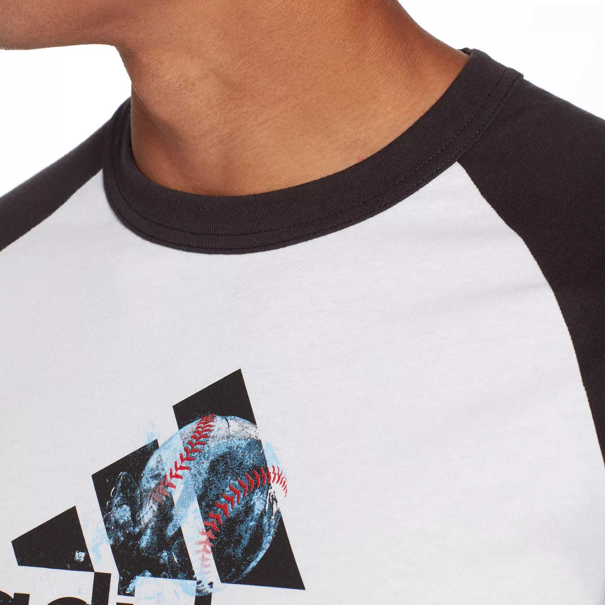 Adidas Men's Triple Stripe Graphic ¾ Sleeve Baseball Shirt 5 Adidas Men's Triple Stripe Graphic ¾ Sleeve Baseball Shirt - Image 5